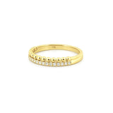 14K Gold Bead and Prong Set Diamond Two Row Band