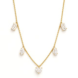 14K Gold Station Multi Shape Lab Grown Diamond Necklace