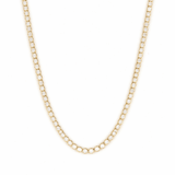 14K Gold Round Bezel Lab Grown Diamond Tennis Necklace