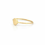 14K Gold Thin Round Signet Band