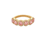 14K Gold 6.2MM Lab Grown Pink Diamond Halo Band