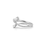 14K Gold Pear Wrapped Diamond Split Band