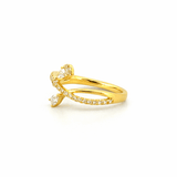 14K Gold Pear Wrapped Diamond Split Band