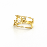 14K Gold Double Open Step Diamond Fashion Band