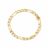 14K Gold 4.8MM Edged Figaro Bracelet