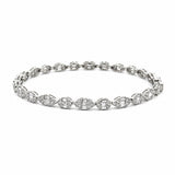 14K Gold Oval and Marquise Shape Diamond Cluster Bracelet