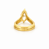 14K Gold 2.00 Carat Lab Grown Slanted Marquise Diamond V Engagement Ring