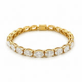 14K Gold Large Lab Grown Oval Cut Diamond Tennis Bracelet