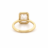 14K Gold Lab Grown Radiant Pink Diamond Solitaire Bezel Engagement Ring