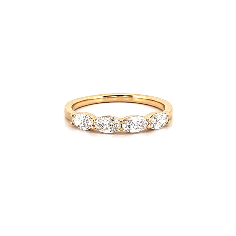 14K Gold Quarter Oval Diamond Band
