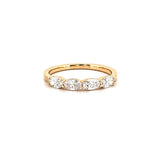 14K Gold Quarter Oval Diamond Band