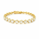 14K Gold 7.7MM Multi Shape Halo Lab Grown Diamond Tennis Bracelet
