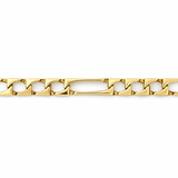 14K Gold 4.8MM Edged Figaro Bracelet