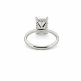 14K Gold 3.00 Carat Lab Grown Elongated Cushion Solitaire Under Halo Engagement Ring