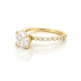 14K Gold 1.50 Carat Natural Round Cut Diamond Single Prong Engagement Ring