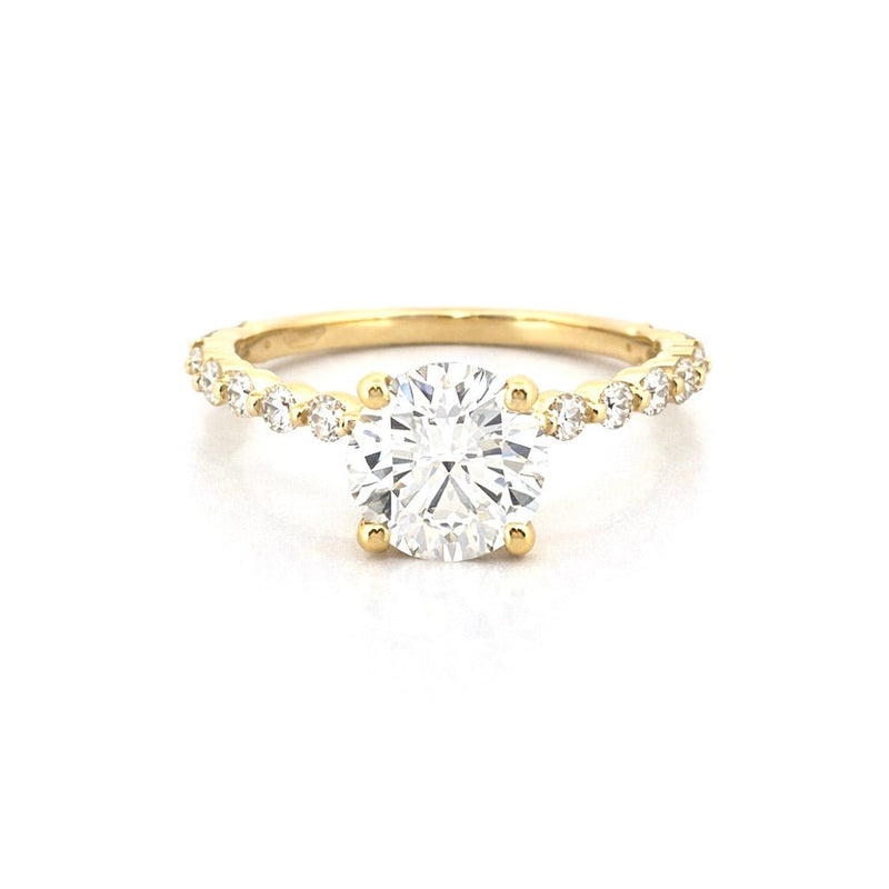 14K Gold 1.50 Carat Natural Round Cut Diamond Single Prong Engagement Ring