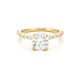 14K Gold 1.50 Carat Natural Round Cut Diamond Single Prong Engagement Ring