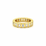 14K Gold 4.8MM Emerald Bezel Natural Diamond Eternity Band