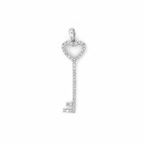 14K Gold Heart Key Pendant