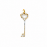 14K Gold Heart Key Pendant
