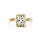 14K Gold 2.00 Carat Radiant Lab Grown Diamond Halo Engagement Ring