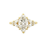 14K Gold 3.00 Carat Lab Grown Marquise Diamond Hollyberry Engagement Ring