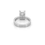 14K Gold 6.00 Carat Lab Grown Radiant Diamond Under Halo Engagement Wedding Set