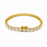 14K Gold East West Lab Grown Oval Cut Diamond Tennis Bracelet
