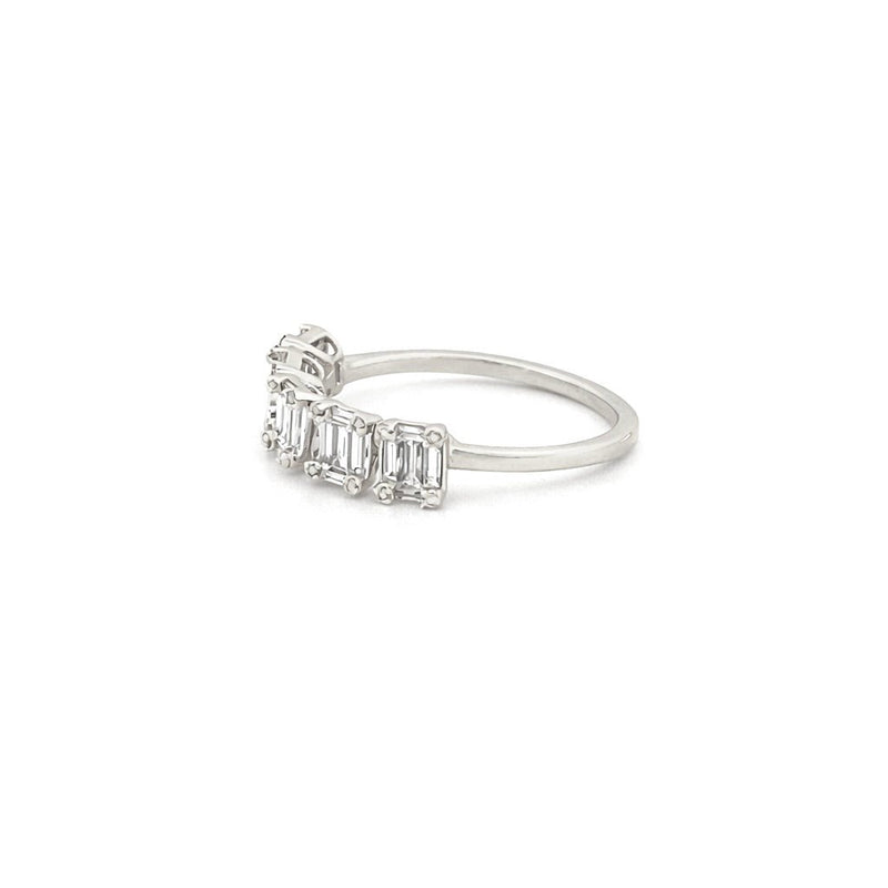 14K Gold 5 Baguette Cluster Diamond Band