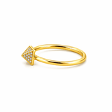 14K Gold Pavé Pyramid Diamond Band