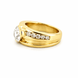14K Gold 3.00 Lab Grown Round Diamond Channel Mens Band