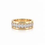 14K Gold Lab Grown Oval Diamond Eternity Mens Band