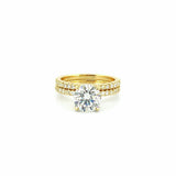 14K Gold 2.00 Carat Lab Grown Round Diamond Eternity Engagement Set