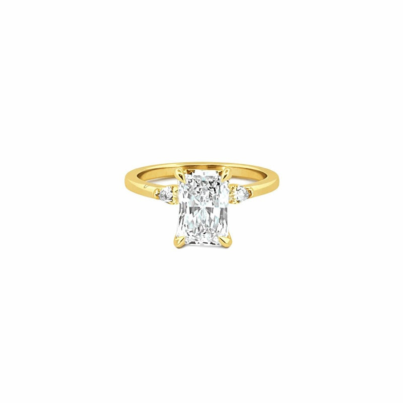 14K Gold 2.00 Carat Lab Grown Radiant Diamond Duo Marquise Engagement Ring