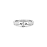 14K Gold 0.10 Carat Natural Princess Diamond Solitaire Cathedral Engagement Ring