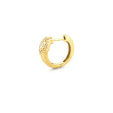 14K Gold Marquise Diamond Bezel Halo Huggie Earrings