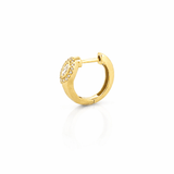14K Gold Marquise Diamond Bezel Halo Huggie Earrings