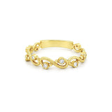 14K Gold Wire Curve Diamond Band