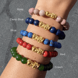 24K Gold Colored Stone Bead Pixiu Charm Bracelet