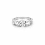 14K Gold 1.50 Carat 5 Round Natural Basket Set Diamond Ring