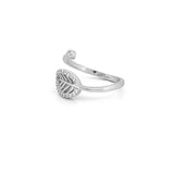 14K Gold Diamond Open Leaf Ring
