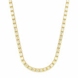 14K Gold East West Large Lab Grown Emerald Cut Diamond Tennis Necklace