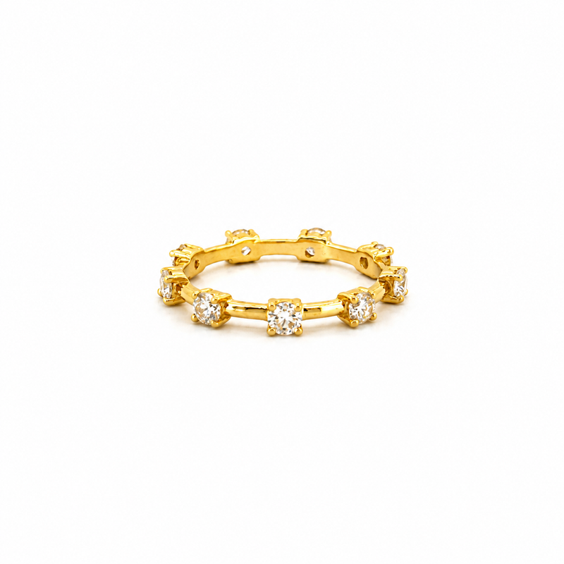 14K Gold Diamond Spaced Prong Set Eternity Ring