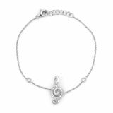 14K Gold Natural Diamond G-Clef Bracelet