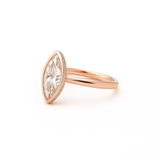14K Gold 2.50 Carat Lab Grown Marquise Diamond Under Halo Bezel Engagement Ring