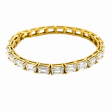 14K Gold 5MM Emerald Lab Grown Diamond Tennis Bracelet