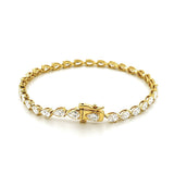 14K Gold East West 3MM Lab Grown Pear Cut Diamond Tennis Bracelet