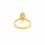 14K Gold 3.00 Carat Lab Grown Marquise Diamond Prong Set Engagement Ring with Diamond Under Halo and Prongs