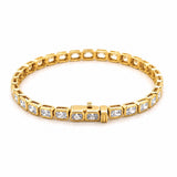 14K Gold Lab Grown Radiant Bezel Tennis Bracelet