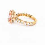 The Julia Engagement Ring with 2.50 Carat Lab Grown Elongated Cushion Pink Diamond